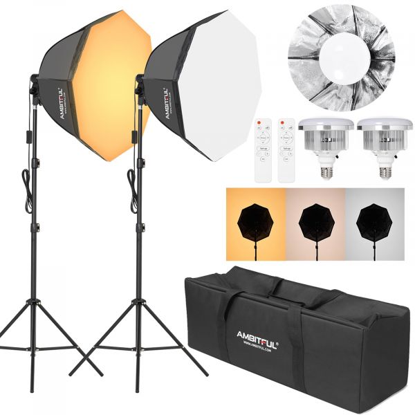 Softbox Photography Lighting Kit, NiceVeedi 20" Softbox Lighting Kit with 5400K 650W